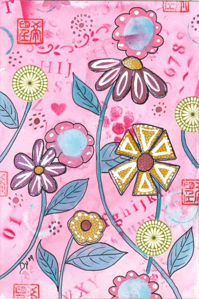 pink and turquoise II