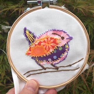 Stitch kit wren sample